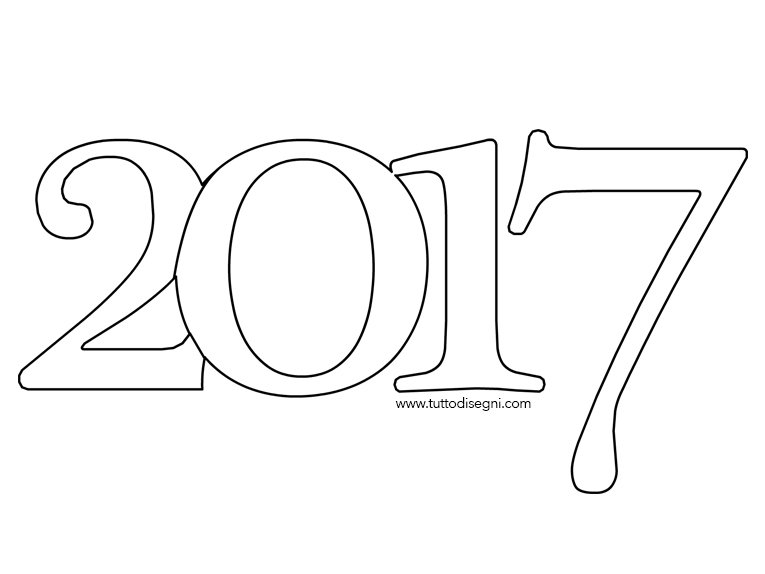Anno 2017 disegno da colorare