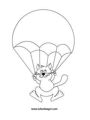 gatto matto paracadute