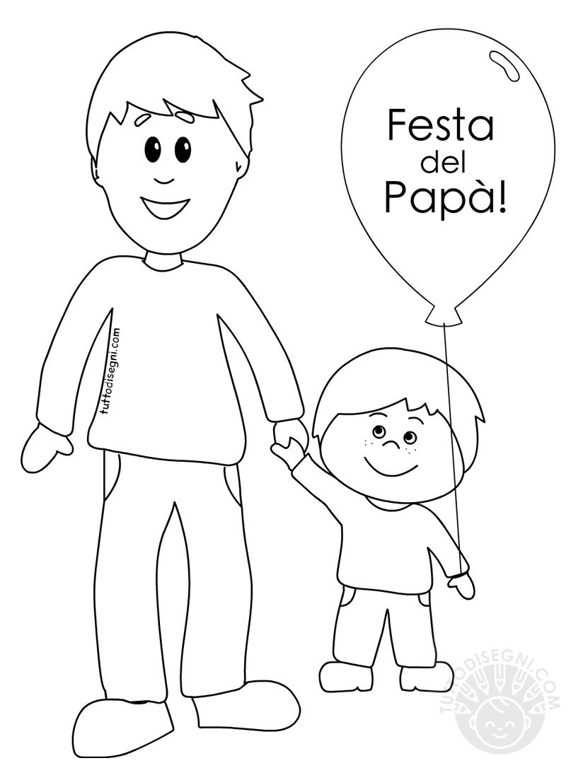  Padre e figlio Disegni per la Festa del Papà da colorare