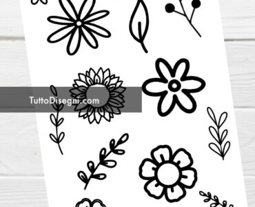 fiori doodle da colorare 2